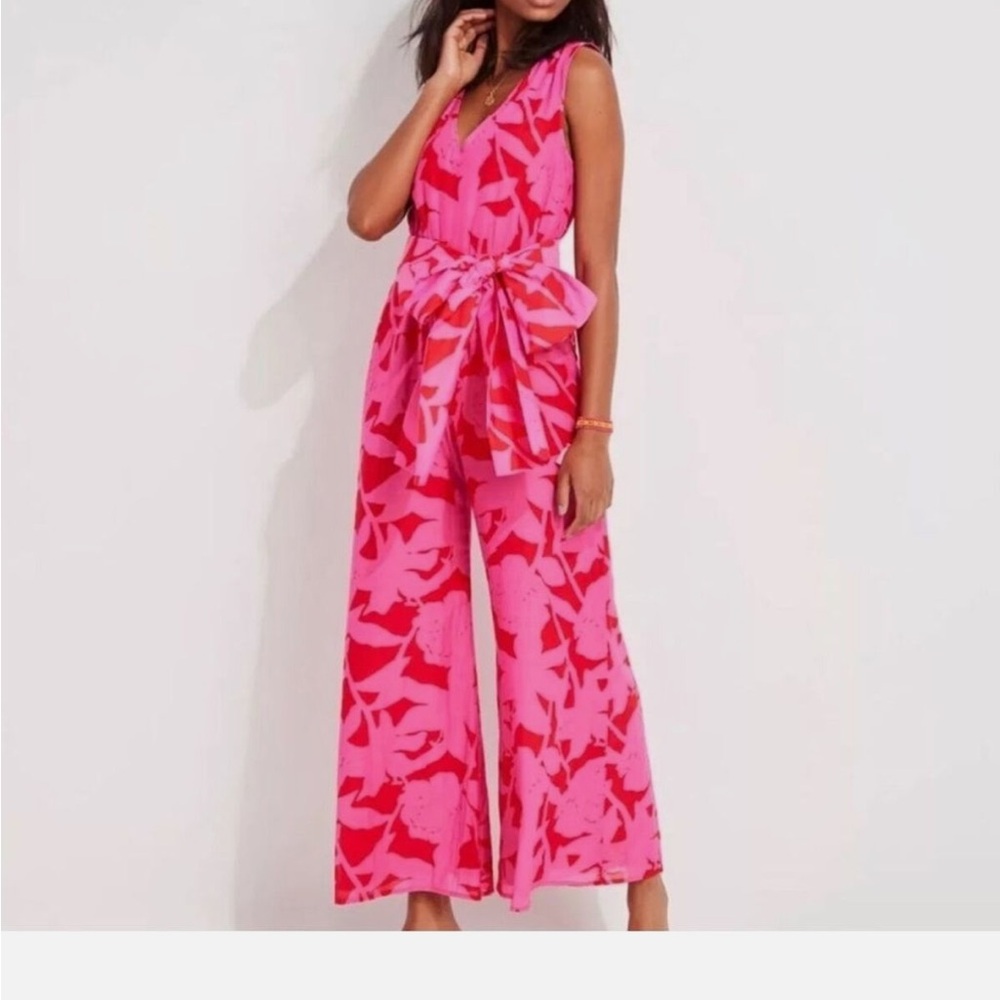 Vibrant Pink Patterned Jumpsuit